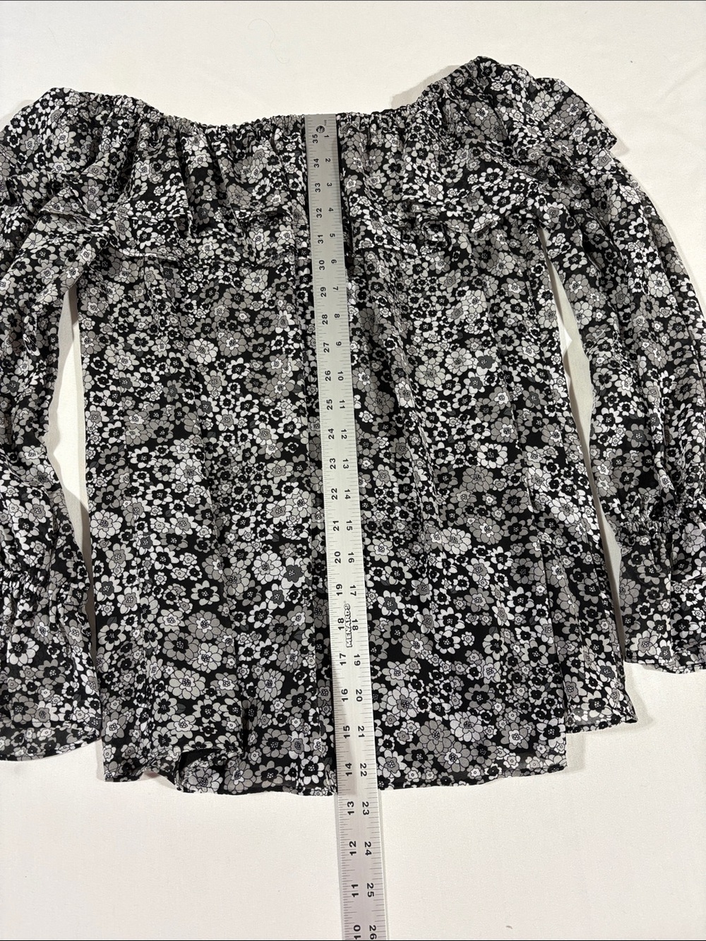 Michael Kors Blouse Floral Off-Shoulder Large - Picture 10 of 15